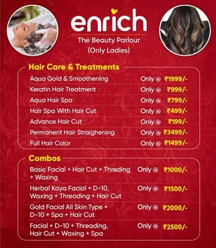 Enrich Salon Menu/Rate Card With Price List